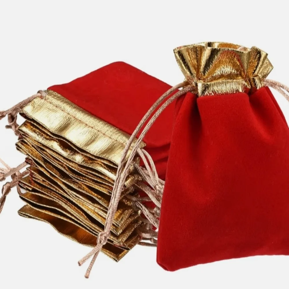 10 Pcs Red Velvet Gift Bags Set